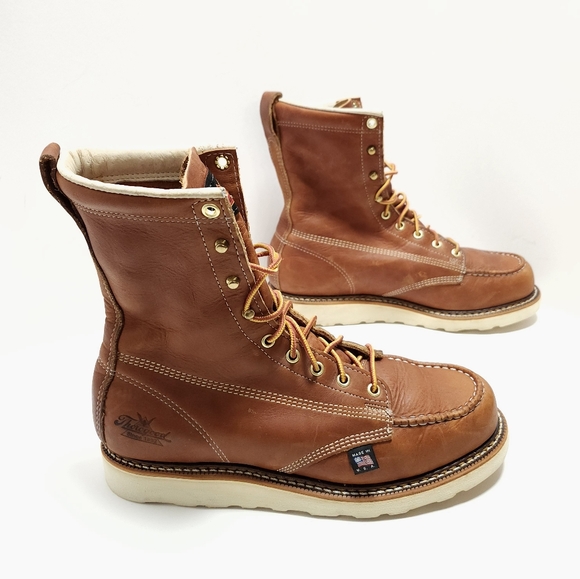 Thorogood American Heritage 8" Mens Moc Toe Work Boots Size 10 D Tobacco - Picture 4 of 9